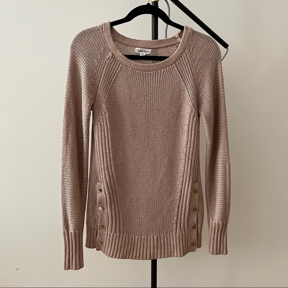 Light Pink Calvin Klein Knit Crewneck Sweater